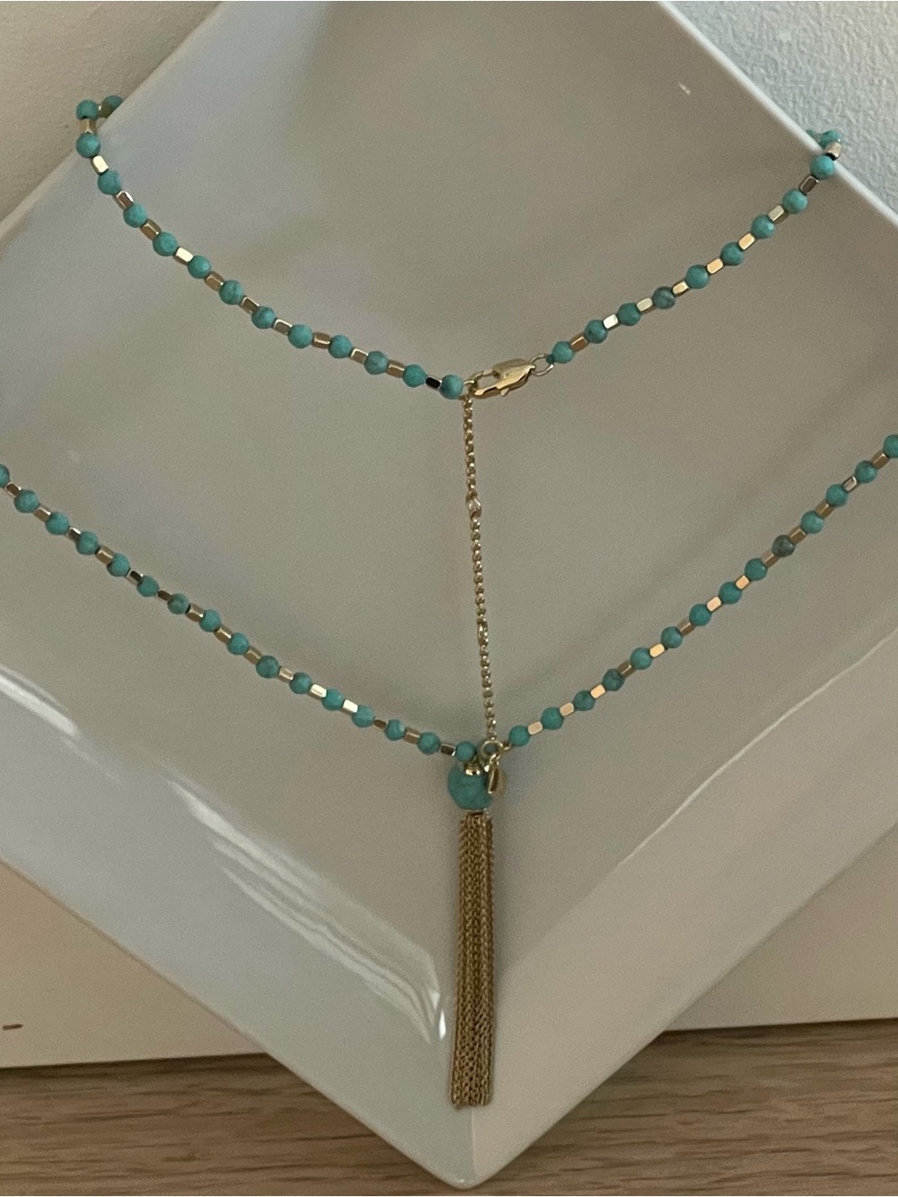 Vera Bradley Turquoise Bead Tassel Necklace